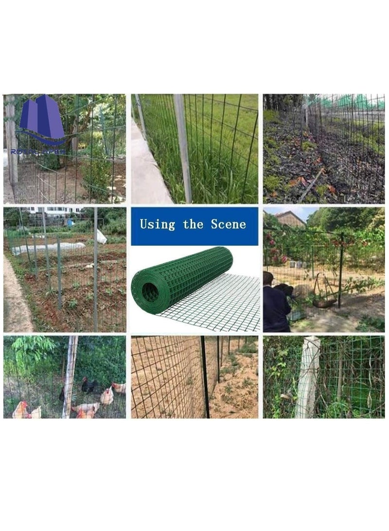 ROBUSTLINE Robustline 25 Mtr Wire Mesh Fencing, Galvanized PVC Coated Garden Fencing, Green Steel Nets for Farming Fence, Plant Chicken Wire Fence and Animals Hen-houses Small (25 Mtr) (3/4" X 4 FEET)  - Image 4