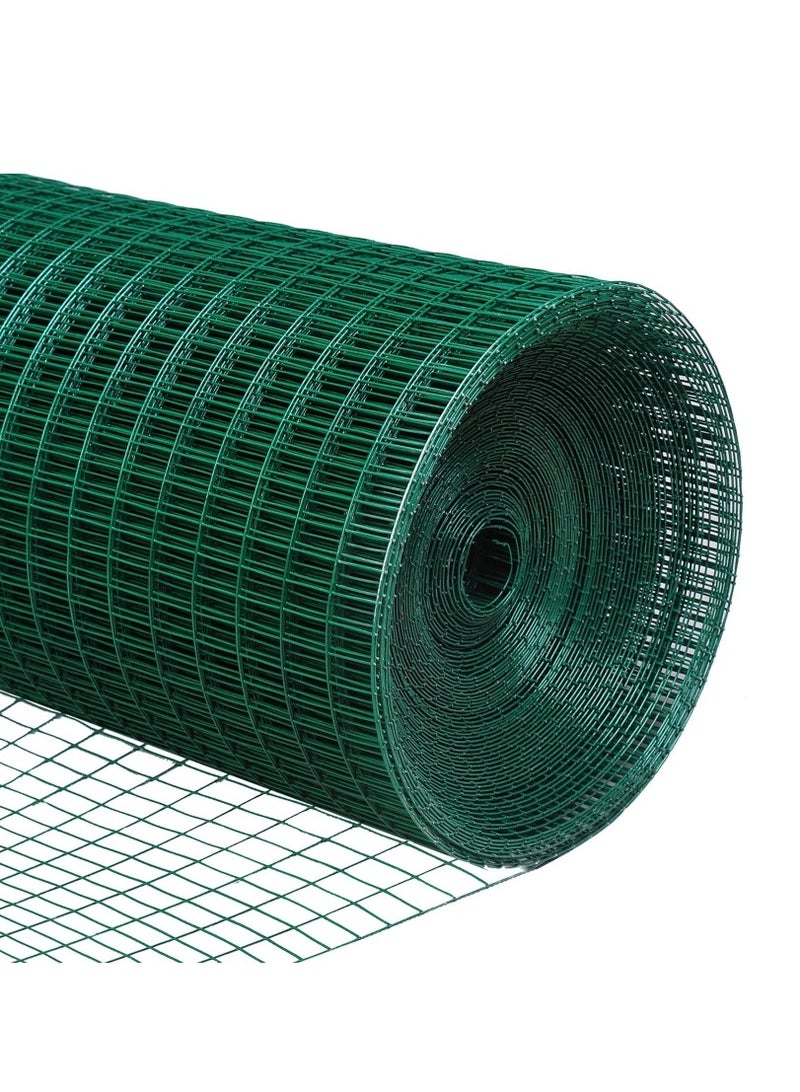 ROBUSTLINE Robustline 25 Mtr Wire Mesh Fencing, Galvanized PVC Coated Garden Fencing, Green Steel Nets for Farming Fence, Plant Chicken Wire Fence and Animals Hen-houses Small (25 Mtr) (3/4" X 4 FEET)  - Image 1