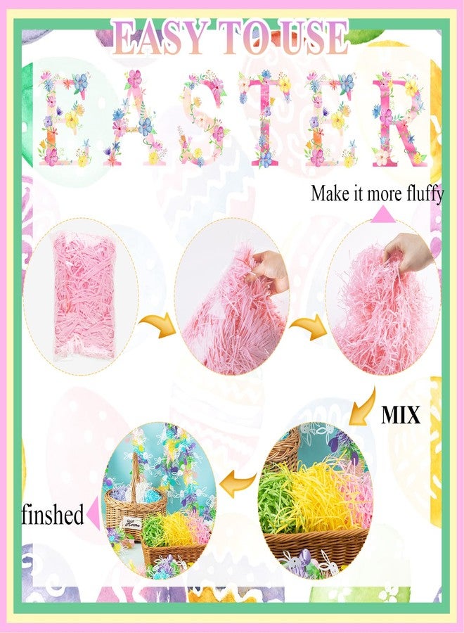 Gloreyan 6 Colors/4.3oz Easter Grass Shredded Paper Filler Raffia Paper Filler for Easter Gift Wrapping Basket Filling Birthdays Weddings Party Supply - Image 3
