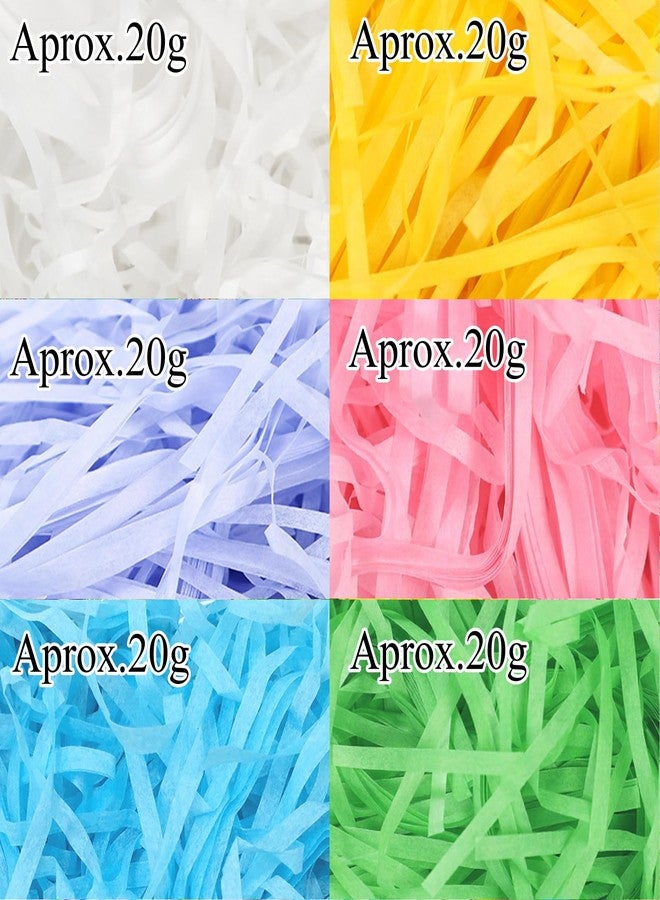 Gloreyan 6 Colors/4.3oz Easter Grass Shredded Paper Filler Raffia Paper Filler for Easter Gift Wrapping Basket Filling Birthdays Weddings Party Supply - Image 2