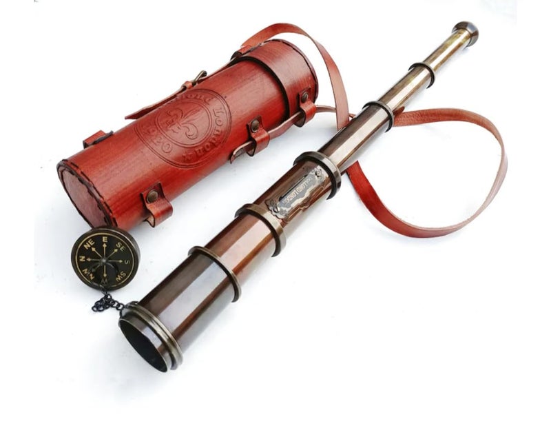 Engraved Brass Telescope Pirates Spyglass Boating Gift Graduation Gifts for Husband - Image 1
