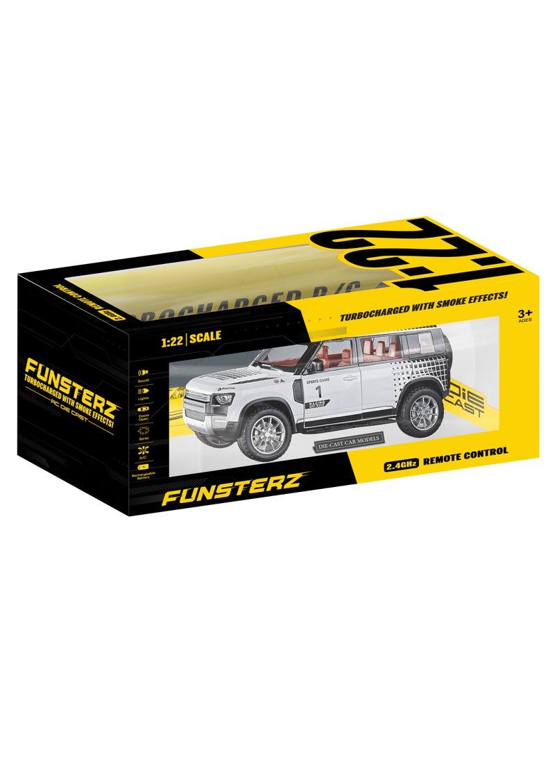 Funsterz 1:22 RC Land Rover Defender with Spray Mist & LED Lights – Full-Function Remote Control Alloy Car for Kids, Realistic Exhaust Effect, Rechargeable Off-Road Vehicle (6+ Years) - Image 5