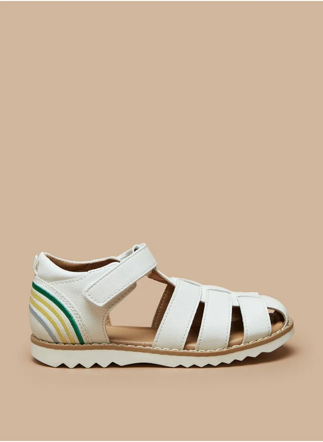 JUNIORS Boys Solid Sandals With Hook And Loop Closure
