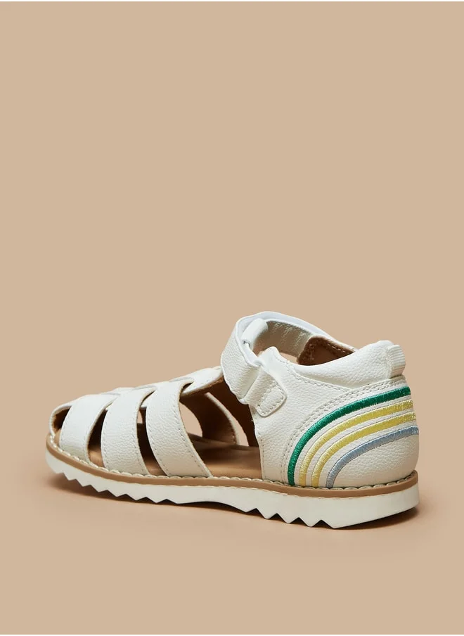 JUNIORS Boys Solid Sandals With Hook And Loop Closure