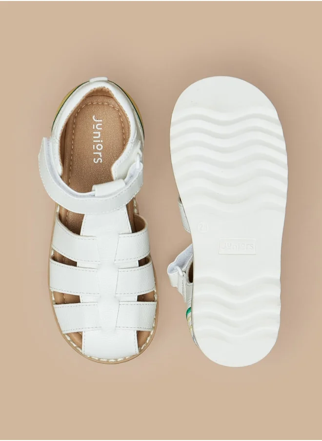 JUNIORS Boys Solid Sandals With Hook And Loop Closure