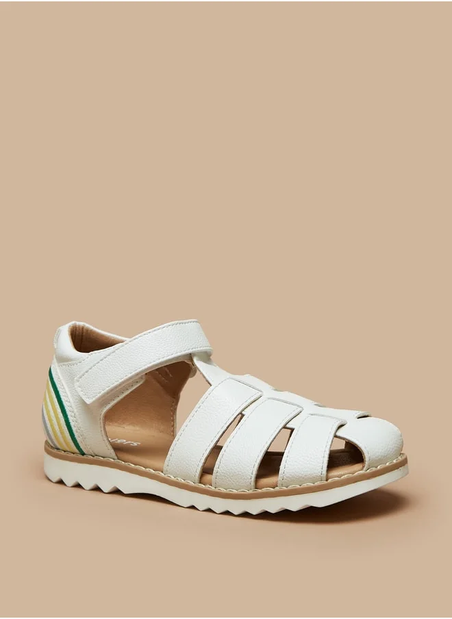 JUNIORS Boys Solid Sandals With Hook And Loop Closure