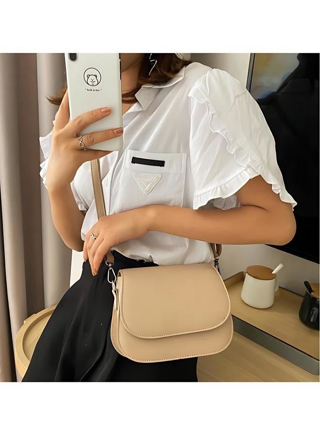 Women's Simple and Fashionable Shoulder Bag, Ladies PU Leather Crossbody Bag Sling Bag Side Bag Carry Bag, Portable Mobile Phone Bag Small Bag Satchel Bag Coin Purse for Girls/College Students  - Image 3