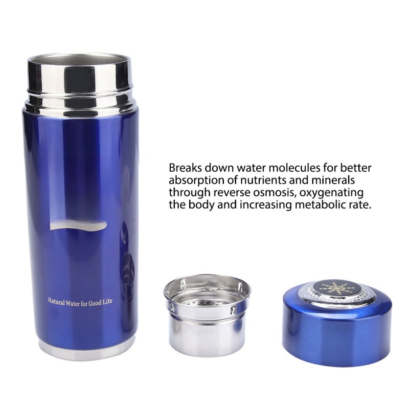 Alkaline Water Bottle: Blue Stainless Portable Water Ionizer - Boost Metabolism Enhance Immunity for Daily Health & Hydration - Image 4