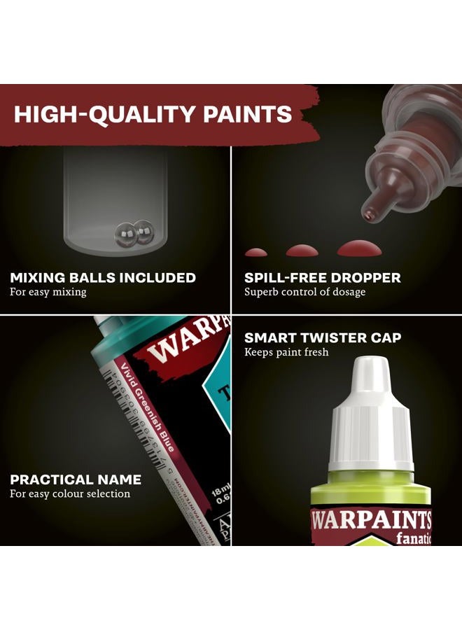 The Army Painter Warpaints Fanatic: Wargamers Paint Set, 102 x 18 ml Acrylic Paints: 86 Acrylic Colours, 6 Metallics, 4 Washes, 6 Effects and 1 FREE Basecoating brush and 1 FREE Dragon Miniature - Image 4