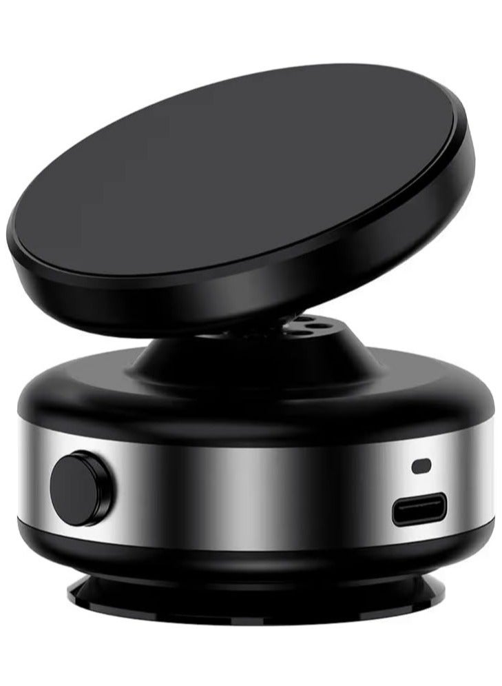 NEW Magnetic Suction Phone Holder for Car, Mirror, and Gym - 360° Rotation (Silver) - Image 1