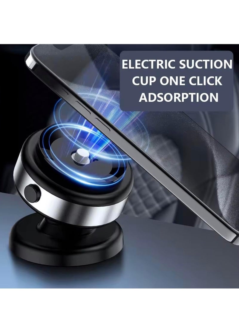 NEW Magnetic Suction Phone Holder for Car, Mirror, and Gym - 360° Rotation (Silver) - Image 5