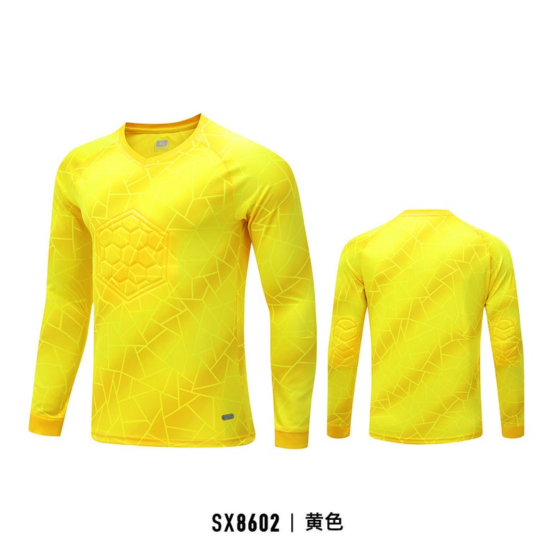 Generic Goalkeeper Jersey Equipment Mens Football Goalkeeper Clothing Tops and Trousers Printed Childrens Training Game Shorts Wholesale Sx8602-yellow