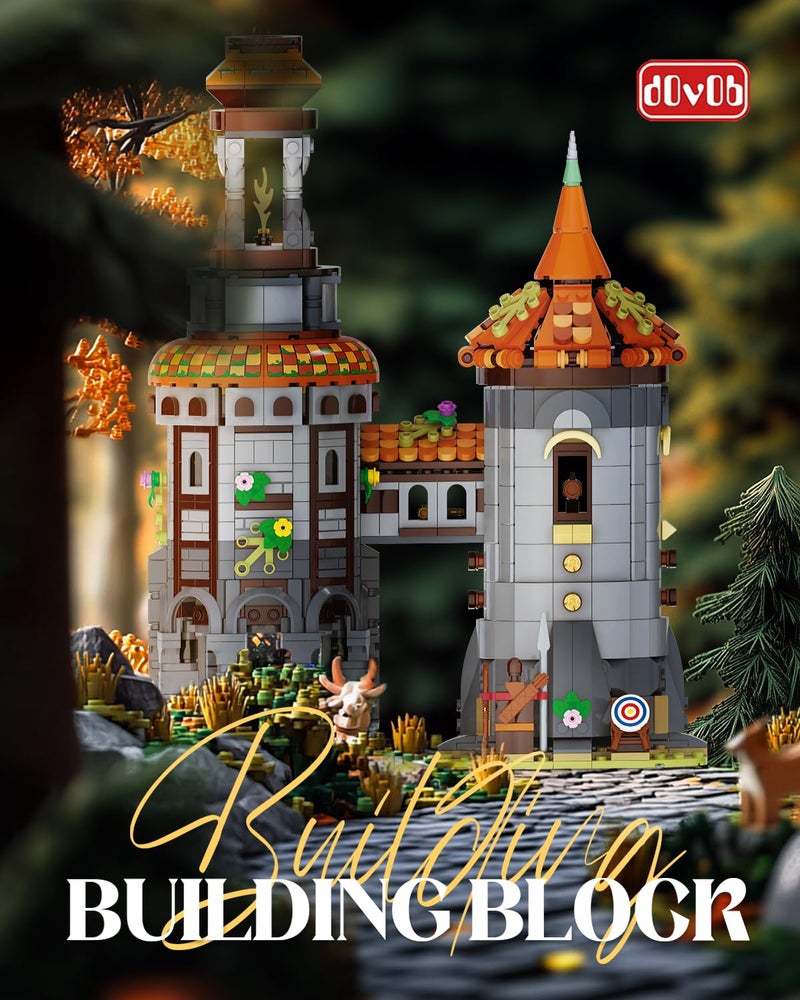 dOvOb Architecture Medieval Watchtower Building Blocks Set - 1326PCS Construction House Mode Collectible Display Set for Adults and Teen - Image 4