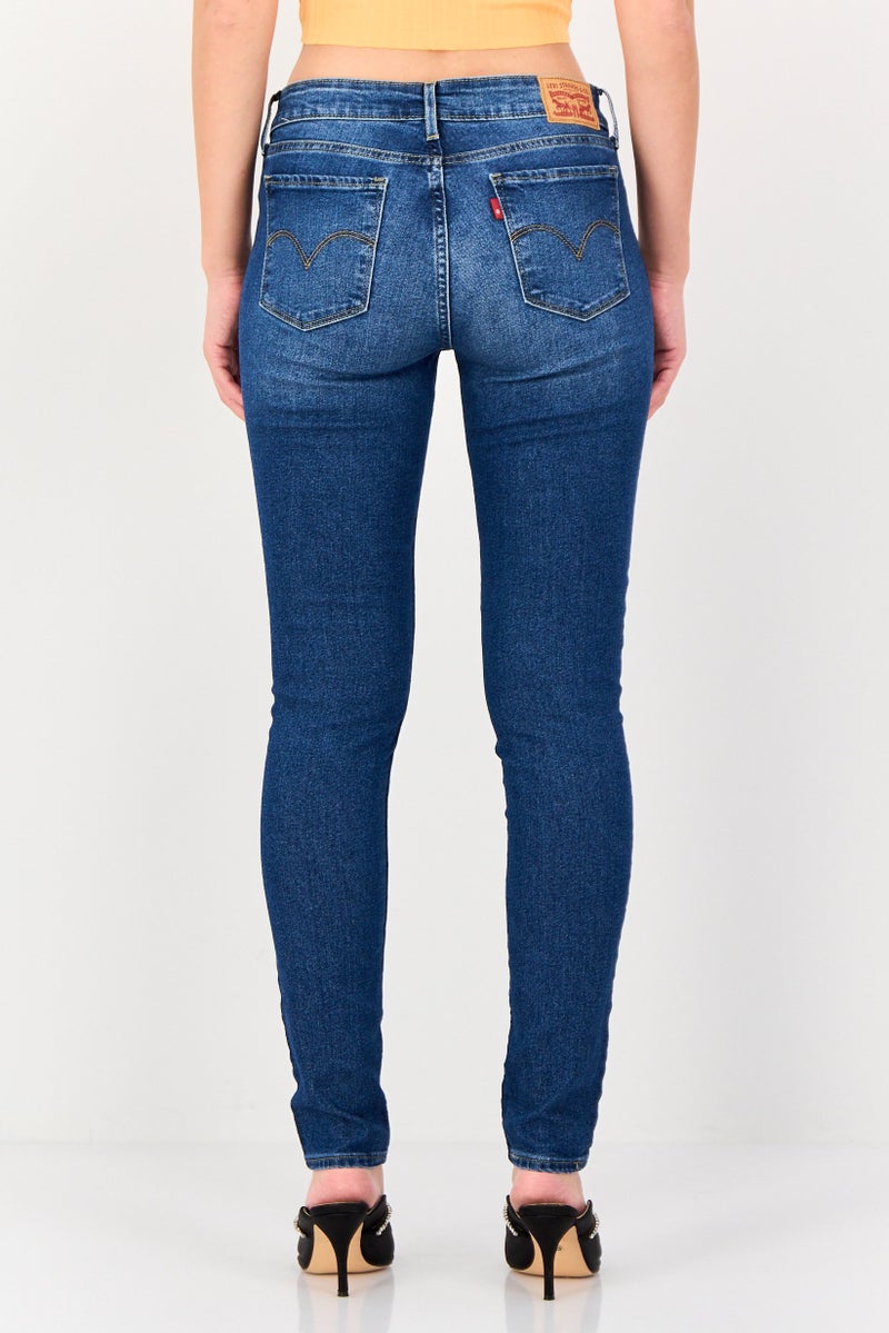 Levi's Women Skinny Fit Washed Stretchable Denim, Blue - Image 3