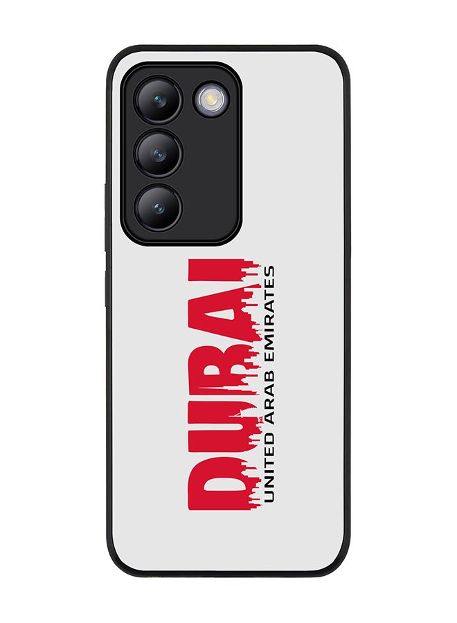 Stylizedd حافظة حواف سوداء متينة لهاتف Vivo V30 Lite 5G، حافظة مرنة رقيقة من المطاط مع حواف مضادة للسقوط - أفق دبي - Image 1