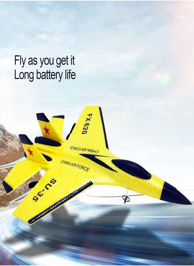 fashionhome - High Quality 2.4 GHz Remote Control Fighter Classic SU-35 Airplane Model Lightweight Fall-proof RC Aircraft Toy with Rechargeable Battery - Image 1