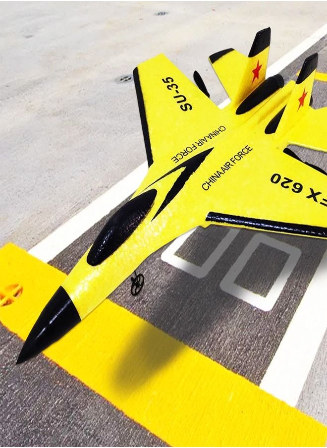 fashionhome - High Quality 2.4 GHz Remote Control Fighter Classic SU-35 Airplane Model Lightweight Fall-proof RC Aircraft Toy with Rechargeable Battery - Image 1