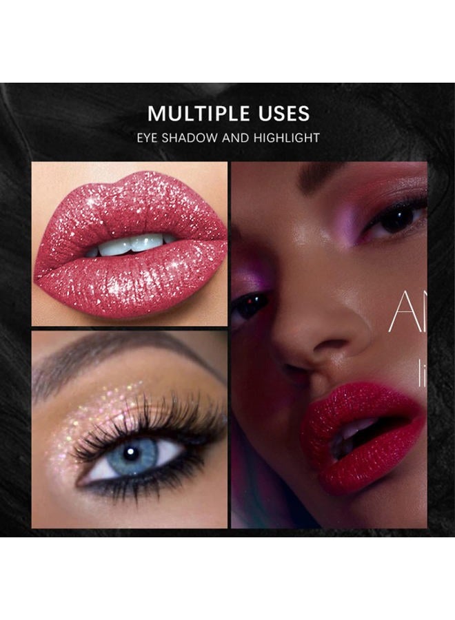 Petansy 12 Pcs Matte Liquid Lipstick Set Lip Makeup, Glitter Diamond Shining Lip gloss 24 Hour Long Lasting Waterproof Halloween Makeup Lipsticks Gift Set for Women - Image 3
