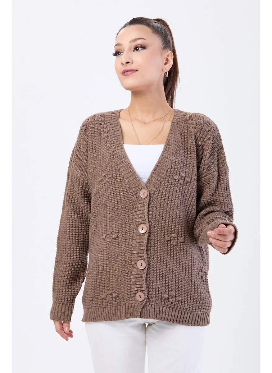 Tofisa 24145-BROWN Knitwear Cardigan