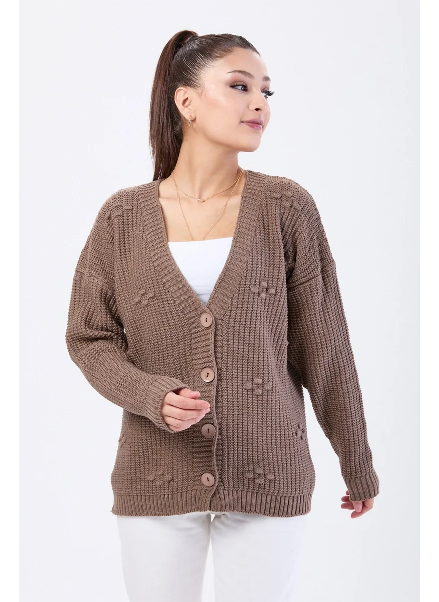Tofisa 24145-BROWN Knitwear Cardigan