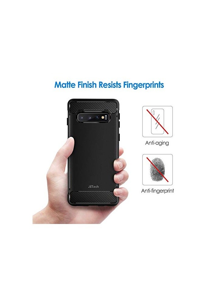 JETech Slim Fit Case for Samsung Galaxy S10, Thin Phone Cover with Shock-Absorption and Carbon Fiber Design (Black) - Image 2