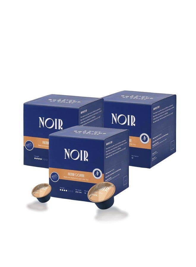 Noir's Filter Coffee Bundle of 30 Pods | Arabica-Robusta Blend with Rich Chicory Notes | Full-Bodied Flavor | Dolce Gusto Compatible Pods | Pack of 3 Boxes - Image 1