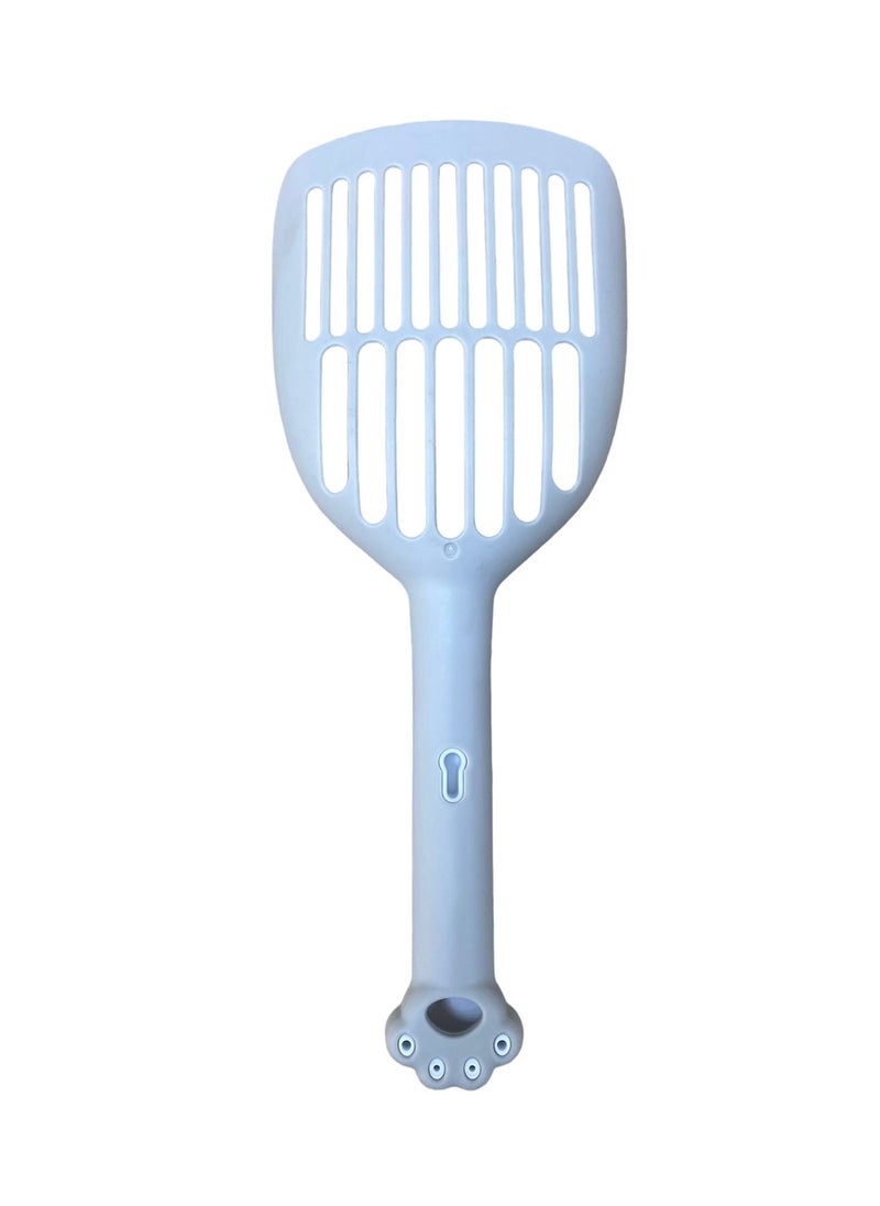 HAPPY PUSS - cat litter scoop, plastic cat litter pet shovel, durable pet poop scoop, with long and strong plastic white handle, litter cleaning Tool, stylish pet accessories, cat paw design- grey color - Image 1