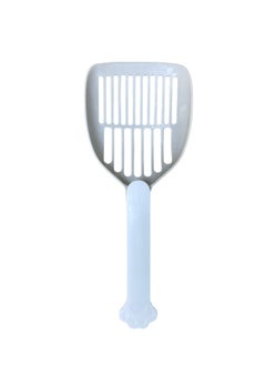 HAPPY PUSS cat litter scoop, plastic cat litter pet shovel, durable pet poop scoop, with long and strong plastic white handle, litter cleaning Tool, stylish pet accessories, cat paw design- grey color  - Image 3