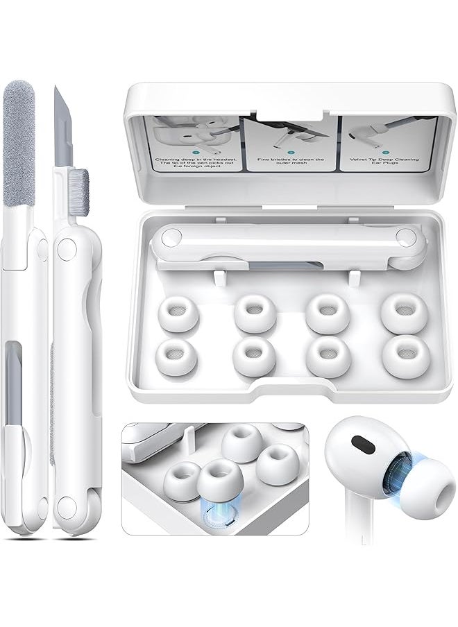 erorex - 4 Pairs Replacement Ear Tips Compatible With Airpods Pro 2Nd 1St Generation With Cleaning Kit Silicone Ear Tips With Noise Reduction Hole For Airpods Pro Charging Case XSML - Image 1