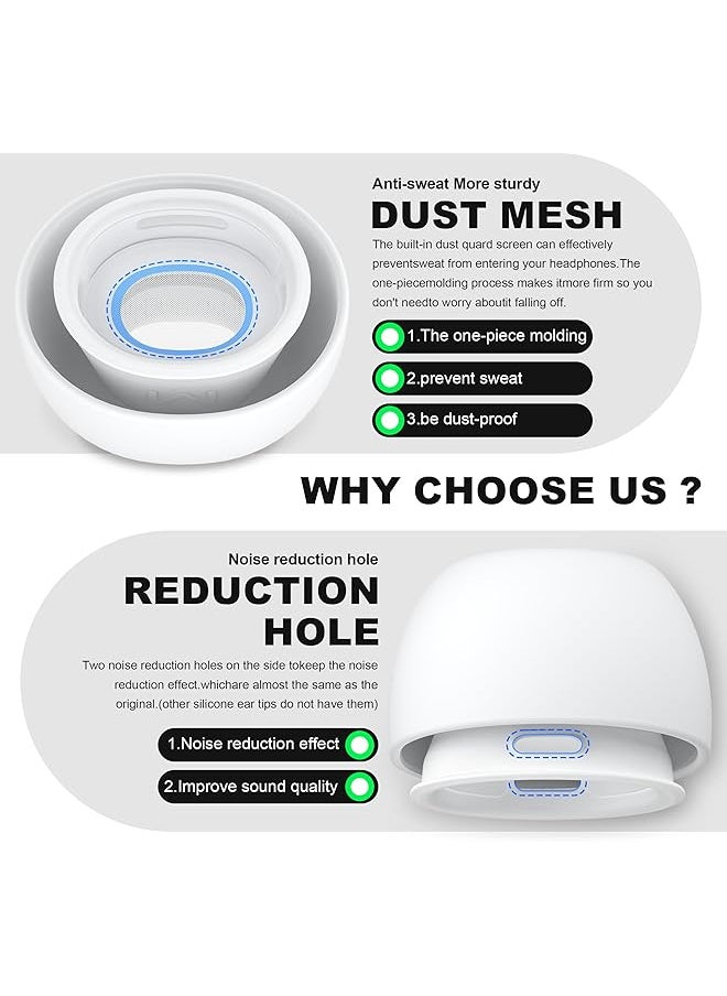 erorex - 4 Pairs Replacement Ear Tips Compatible With Airpods Pro 2Nd 1St Generation With Cleaning Kit Silicone Ear Tips With Noise Reduction Hole For Airpods Pro Charging Case XSML - Image 1