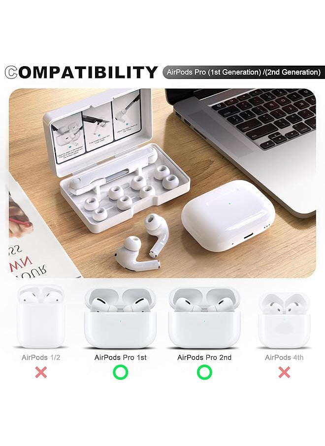 erorex - 4 Pairs Replacement Ear Tips Compatible With Airpods Pro 2Nd 1St Generation With Cleaning Kit Silicone Ear Tips With Noise Reduction Hole For Airpods Pro Charging Case XSML - Image 1