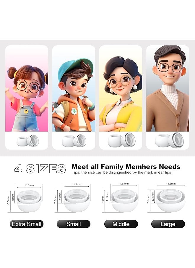 erorex - 4 Pairs Replacement Ear Tips Compatible With Airpods Pro 2Nd 1St Generation With Cleaning Kit Silicone Ear Tips With Noise Reduction Hole For Airpods Pro Charging Case XSML - Image 1