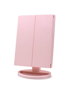 Cool Baby COOLBABY 3 Folds Lighted Makeup Vanity Mirror with 21 LED Lights Touch Screen,  180 Degree Rotation Portable Mirrors for Travel(Pink)  - Image 2