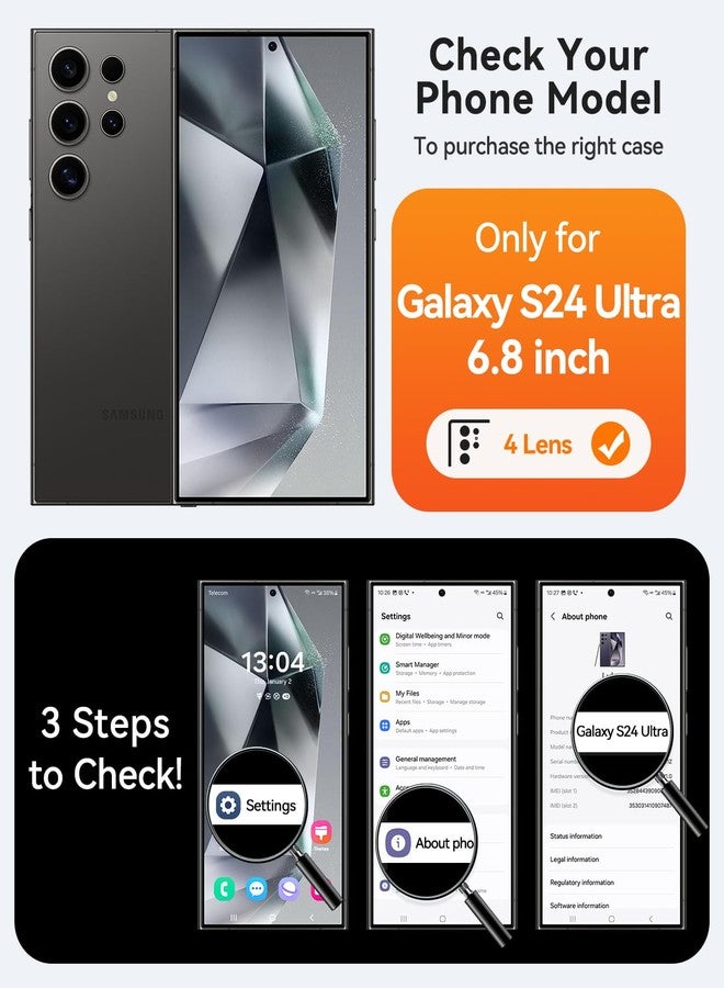 CANSHN Designed for Samsung Galaxy S24 Ultra Case Clear [Full Camera Protection] [Compatible with MagSafe] Non-Yellowing Shockproof Protective Phone Cover 6.8 Inch - Clear - Image 2