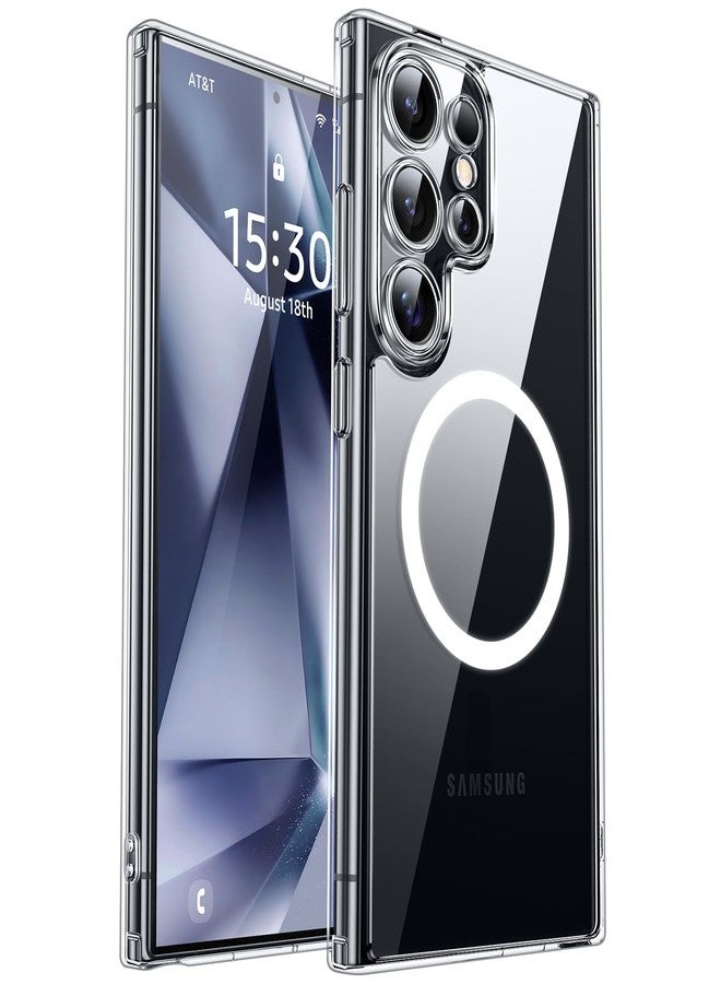 CANSHN Designed for Samsung Galaxy S24 Ultra Case Clear [Full Camera Protection] [Compatible with MagSafe] Non-Yellowing Shockproof Protective Phone Cover 6.8 Inch - Clear - Image 1