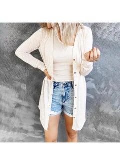 Generic 202 Autumn And Winter Europe And The United States New Women's Long Button Solid Color Casual Long Sleeve Cardigan Women 