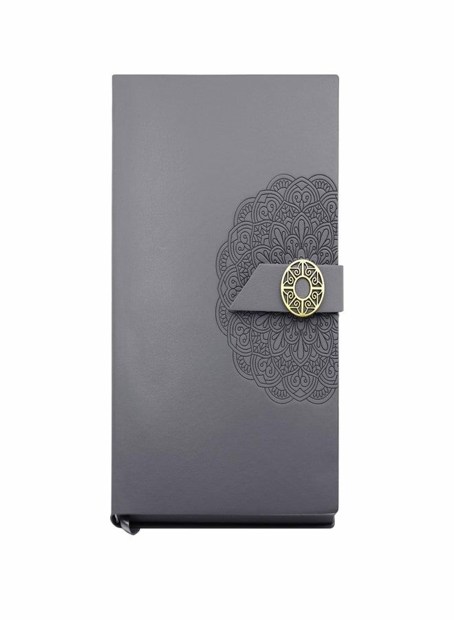 Viva MUSE A5 Premium Notebook, 90 GSM Cream Paper, Soft Flexible PU Cover, 192 Pages, Ruled, Dotted and Perforated, Mandala Deboss Design, Magnetic Loop Closure (GREY) - Image 1