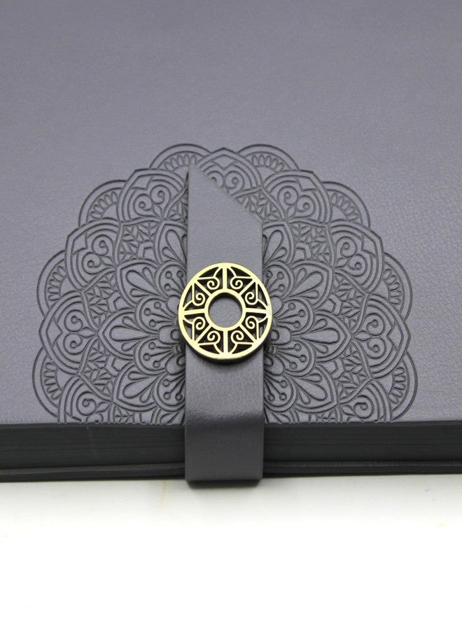 Viva MUSE A5 Premium Notebook, 90 GSM Cream Paper, Soft Flexible PU Cover, 192 Pages, Ruled, Dotted and Perforated, Mandala Deboss Design, Magnetic Loop Closure (GREY) - Image 3