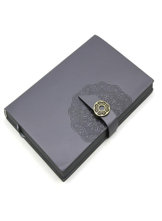 Viva MUSE A5 Premium Notebook, 90 GSM Cream Paper, Soft Flexible PU Cover, 192 Pages, Ruled, Dotted and Perforated, Mandala Deboss Design, Magnetic Loop Closure (GREY) - Image 4
