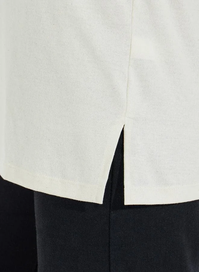 Styli Oversized Slogan Print T-Shirt with Exaggerated Sleeves