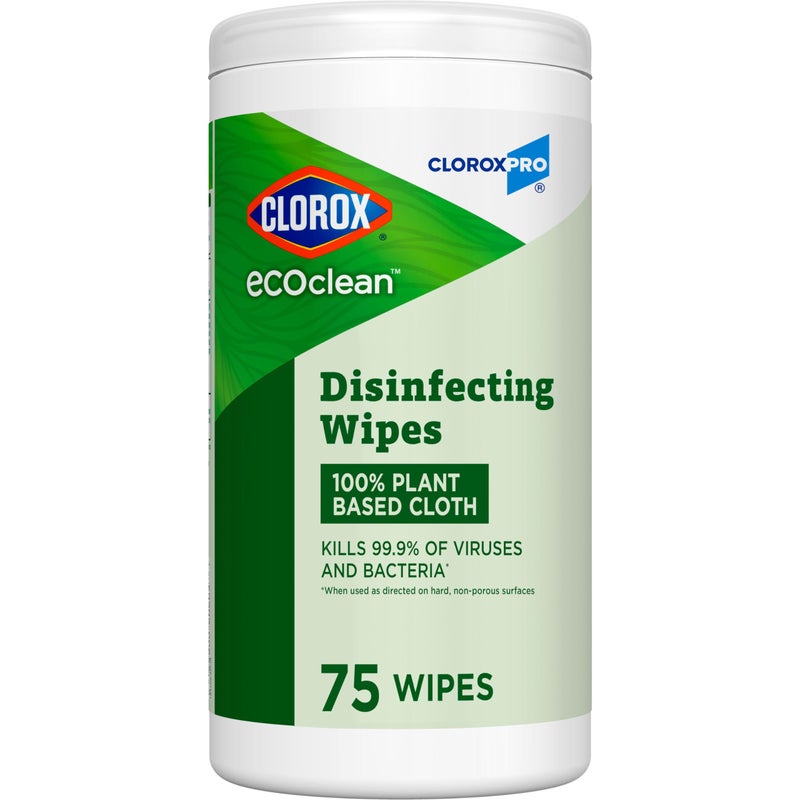 Cloroxpro Clorox Ecoclean Disinfecting Wipes  Multipurpose 100% Plant Based Cleaning Cloths  Antibacterial Disinfectant  Safe For Multi Surface Use  75 Count - Image 1