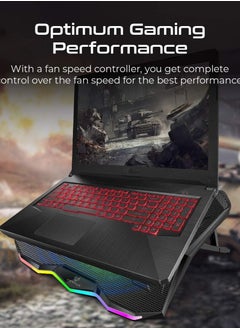 VERTUX Glare Quiet Cooling Laptop Stand With Rainbow LED Lights  - Image 4