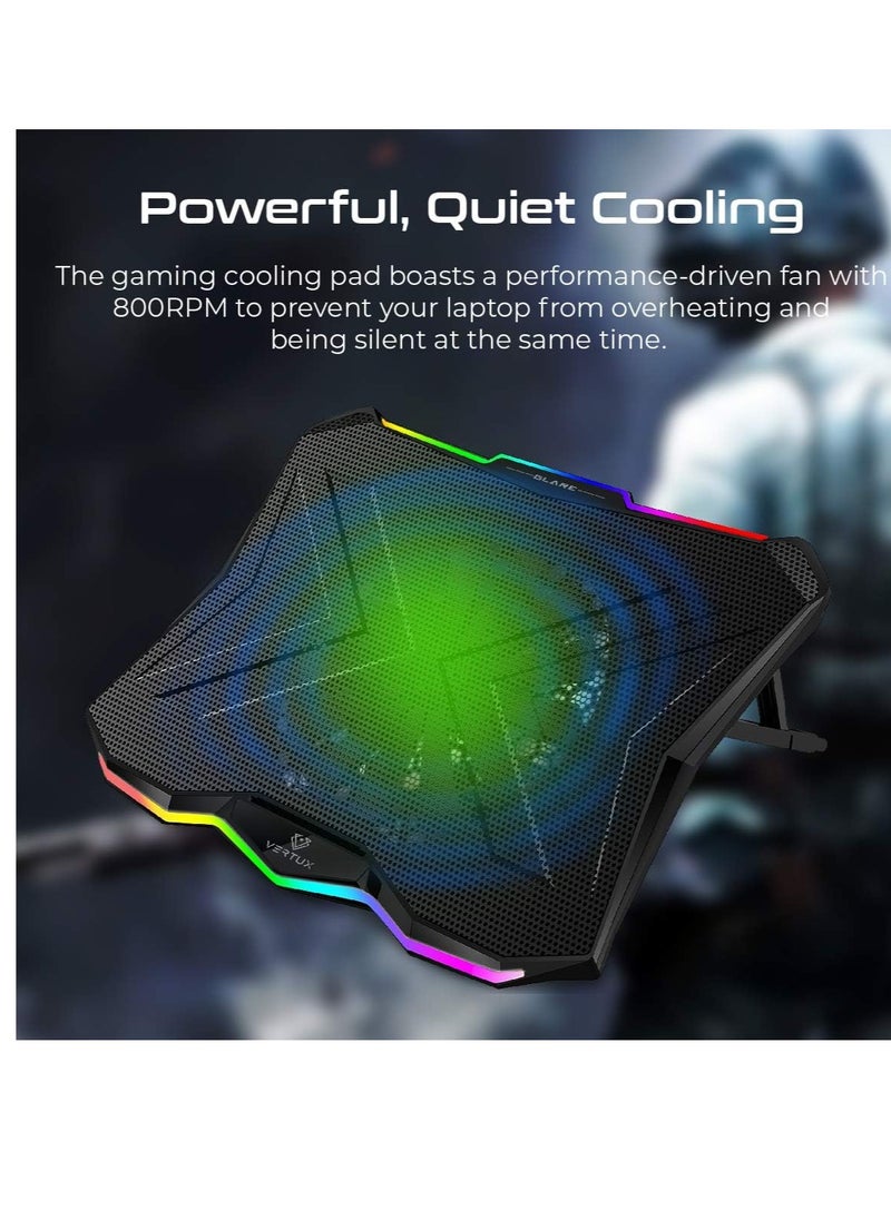VERTUX Glare Quiet Cooling Laptop Stand With Rainbow LED Lights  - Image 2