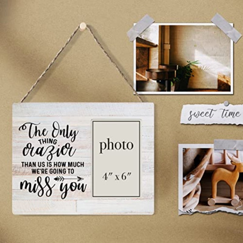 Coworker Leaving Gift Wooden Picture Frame, We Will Miss You Wood Photo Frame Gifts Idea for Neighbor Moving Colleague Going Away, Tabletop and Wall Mounting, 4x6 Photo - Image 4