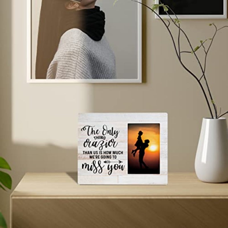 Coworker Leaving Gift Wooden Picture Frame, We Will Miss You Wood Photo Frame Gifts Idea for Neighbor Moving Colleague Going Away, Tabletop and Wall Mounting, 4x6 Photo - Image 3