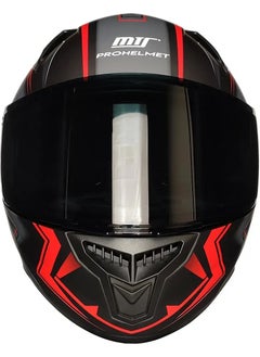 MTS M-801-SNAKE Twılıght Sun Visor Helmet (Matte Black-Red)  - Image 4