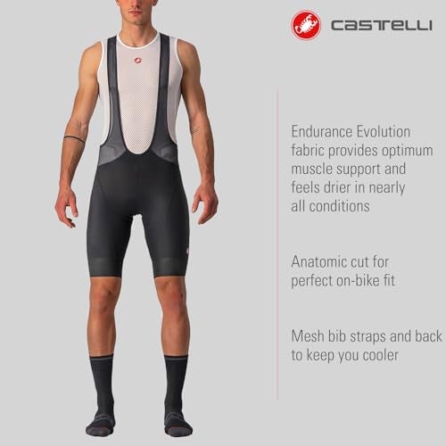 CASTELLI Cycling Endurance 3 Bibshort for Road and Gravel Biking l Cycling - Black - Small - Image 3