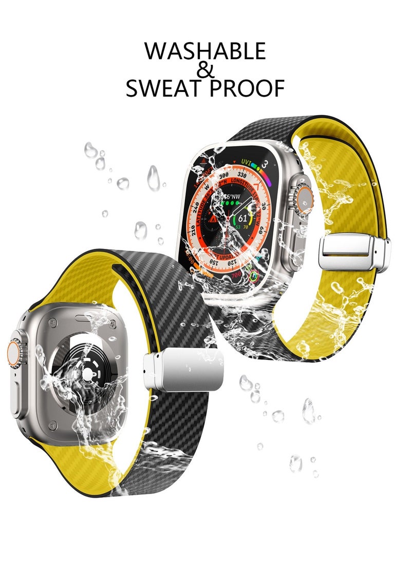 X-level Bands Compatible with Apple Watch 42mm 44mm 45mm 49mm Series 9/8/7/SE/6/5/4/3/2/1 IWatch Ultra/Ultra 2/ Silicone Strap With Magnetic folding Buckle, Quick Release Silicone Straps for Women Men - Image 4