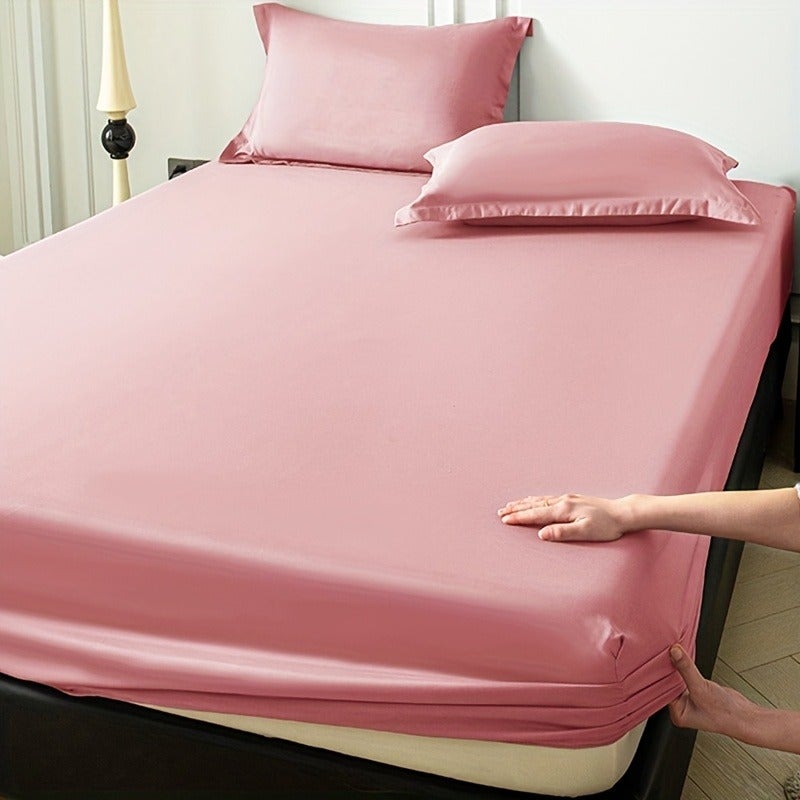 Soft Breathable Microfiber Fitted Sheet Suitable for - Machine-Washable Bedspread, Brushed Texture for Warmth, Solid Color Minimalist Bed, Comfortable for &, Fits Most Bed Frames - Image 4