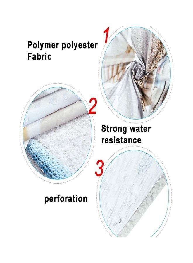 NIBEMINENT Pack-4 Sea Style Non Slip Toilet Polyester Cover Mat Multicolour 50 x 40 4cm - Image 3